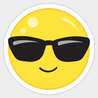 Smiling Face Wearing Sunglasses Sticker